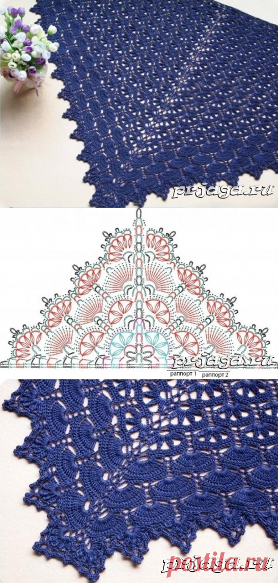 Схема ажурной шали