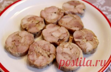 Домашняя куриная колбаса быстрого приготовления