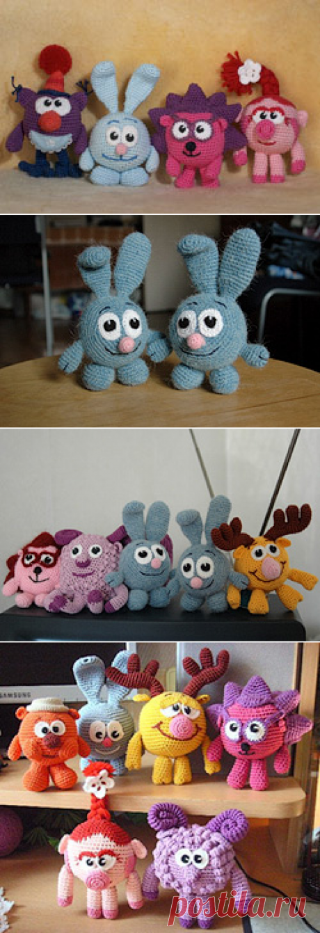 Вязаные смешарики: Крош, Ежик, Нюша и Совунья - Вязаные игрушки - Схемы вязания - Авторский проект Натальи Грухиной