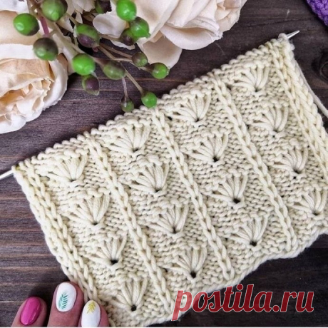 Узор "Кисти" спицами