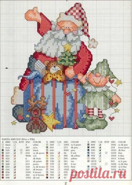 ​Схемы для новогодней вышивки