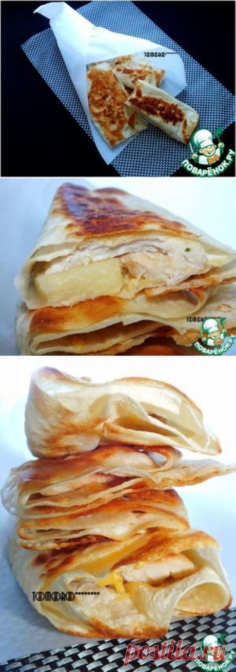 А-ля кесадилья с курицей и ананасом - кулинарный рецепт