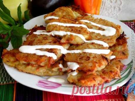 Драники с кабачками и баклажанами
