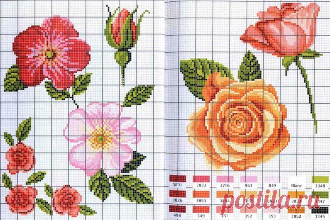 вышивание крестиком цветы - Поиск в Google