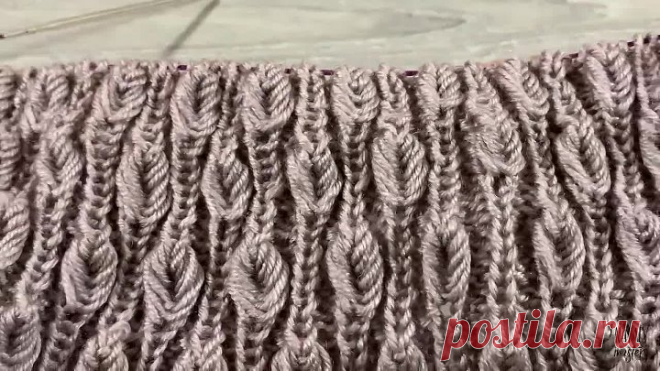 Вяжем красивый УЗОР СПИЦАМИ OAK LEAVES 🍃 _ Amazing Knitting Pattern