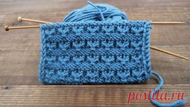 Узор из мелких сердец спицами 💞 «Small hearts» knitting pattern