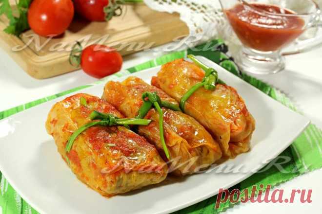 Постные голубцы с грибами и рисом