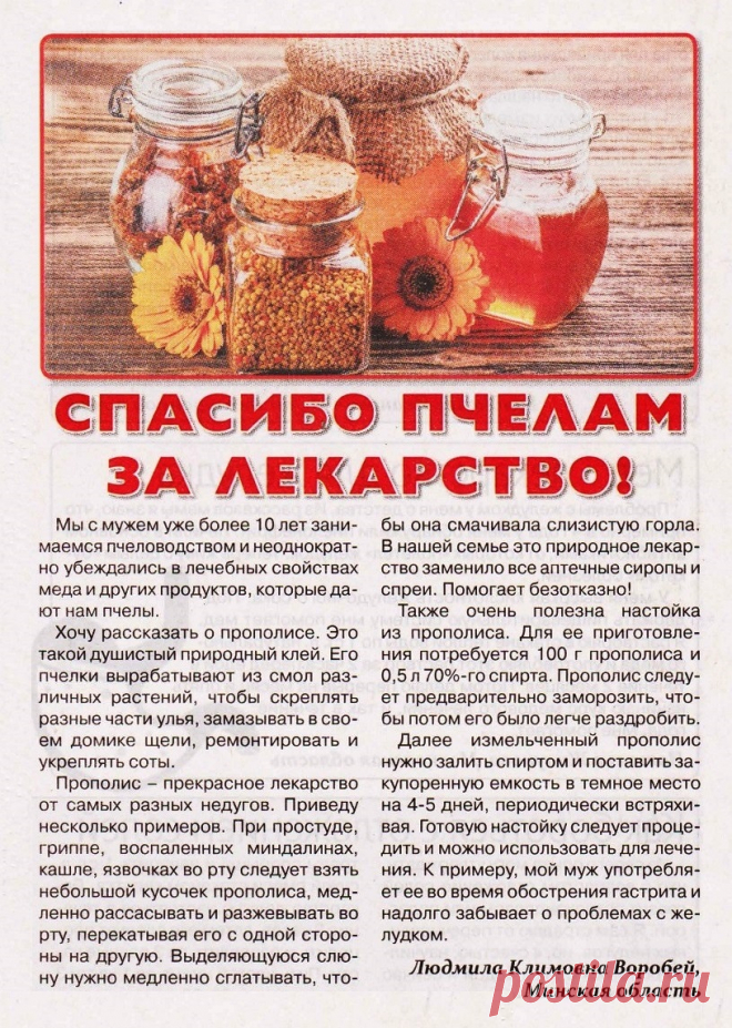 Спасибо пчелам за лекарство