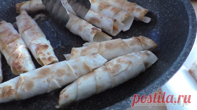 Трубочки из лаваша с мясом на закуску