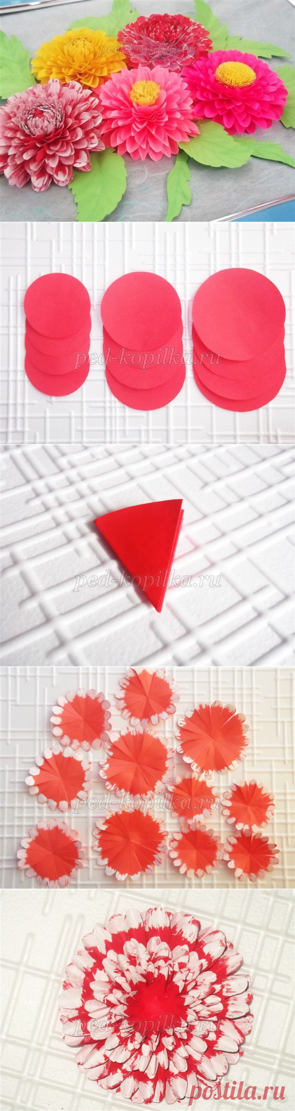 Георгины из бумаги своими руками — Сделай сам, идеи для творчества - DIY Ideas