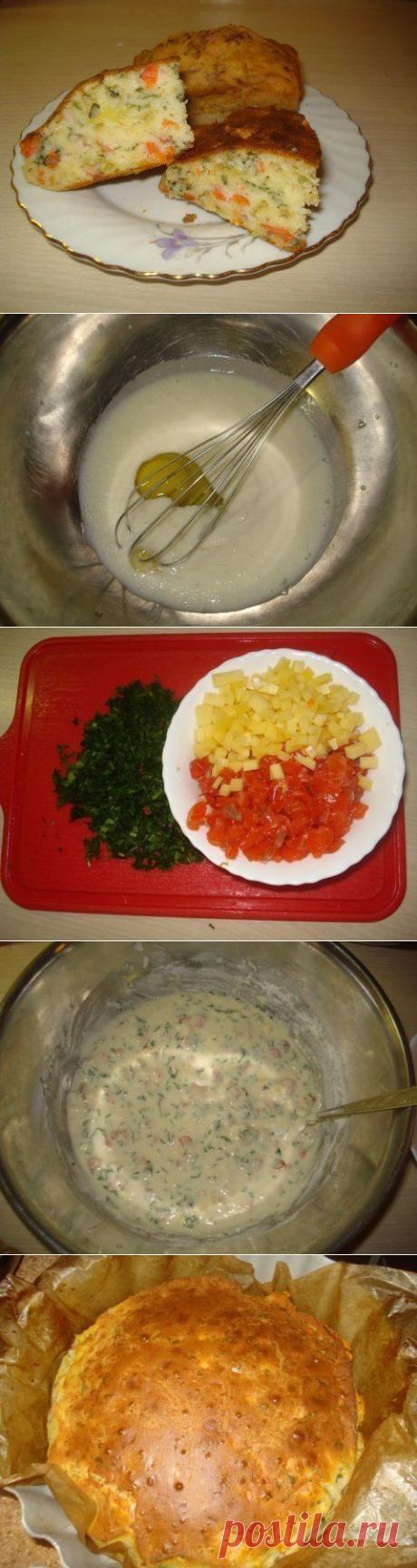 Простейший наливной пирог на кефире
Ингредиенты:
2 яйца
1,5 стакана муки
1 стакан кефира
пакетик разрыхлителя
соль, сахар по вкусу
Для начинки:
100 г малосоленой семги
50 г сыра
немного свежей зелени