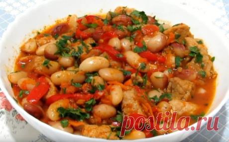 Фасоль с мясом и овощами в горшочках - не только сытное блюдо, но и очень вкусное, полезное, ароматное!!!
