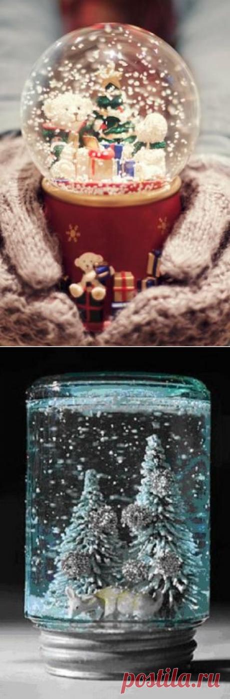 Стеклянный &quot;шар&quot; со снегом своими руками + ВИДЕО