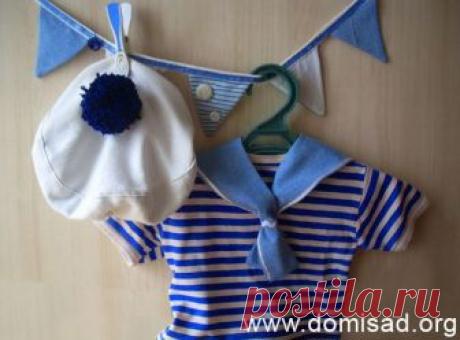 Детский новогодний костюм моряка для мальчика своими руками, мастер-класс.
