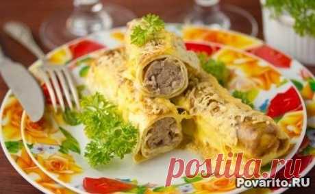 Яичные рулетики с мясной начинкой
