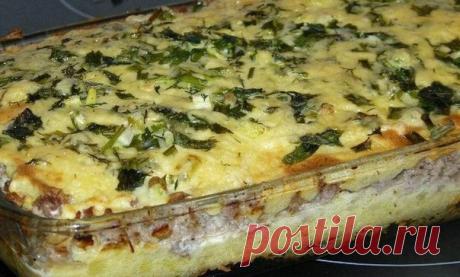 Картофельная запеканка с фаршем 

Ингредиенты: 
-5-6 картофелин, 
-500 грамм фарша, 
Показать полностью…