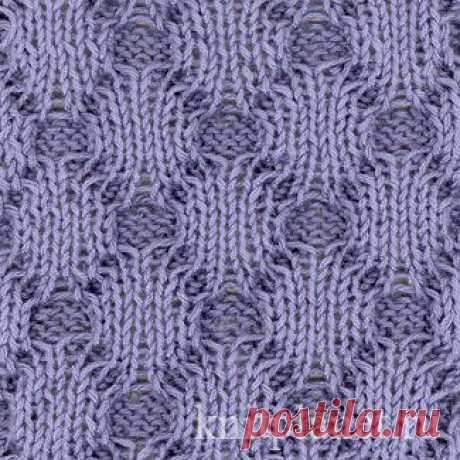 Планета Вязания | Узор выпуклые ромбы Жуки, вязанный спицами и схема вязания узора