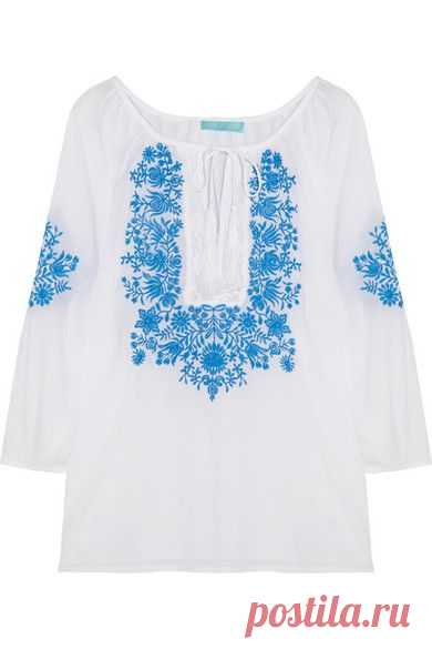 Melissa Odabash | Talitha embroidered voile top | NET-A-PORTER.COM