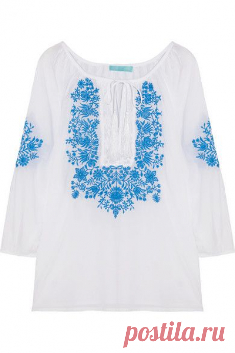 Melissa Odabash | Talitha embroidered voile top | NET-A-PORTER.COM