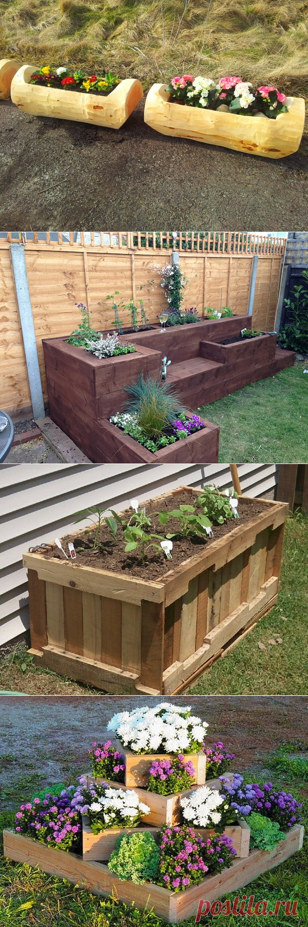 Красивые клумбы своими руками из подручных материалов – фото идеи клумбы из дерева