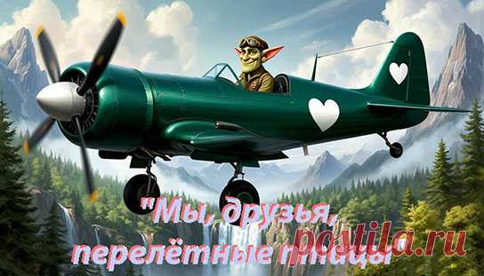 Мы, друзья, - перелетные птицы,
Только быт наш одним нехорош:
На земле не успели жениться,
А на небе жены не найдешь!..