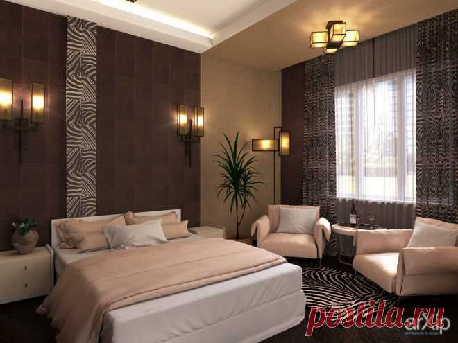 Интерьер, Зd визуализация - Проект "Hotel room in African style, гостиничный номер в африканском стиле."