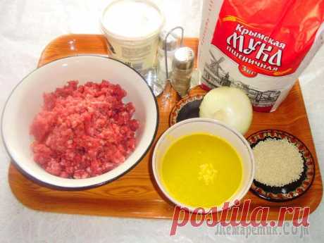 Гезлевские слоенные пирожки с мясом(Гезлев катмерли янтыклар)