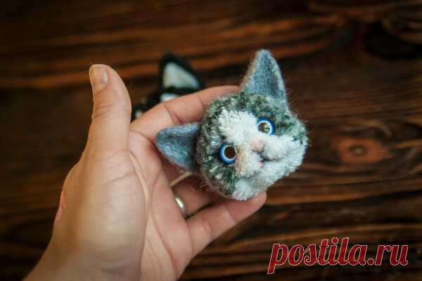 Реалистичные мордашки-брошки из помпонов. Оказывается, это проще, чем кажется))) | Живые вещи | Яндекс Дзен