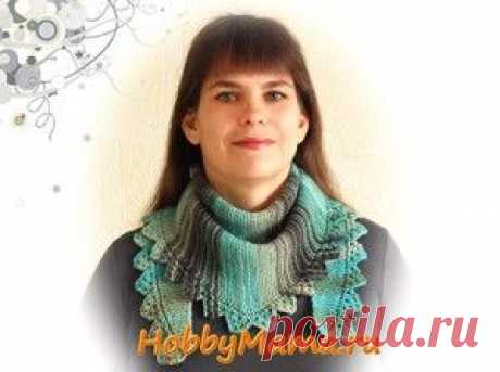 Вязание спицами: Шарф-бактус с ажурной каймой. Описание. Схема | HobbyMama