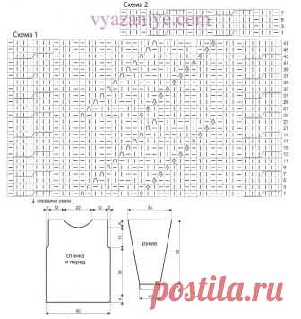 Вязание крючком и спицами - Розовый пуловер фантазийным узором