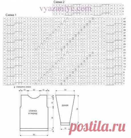 Вязание крючком и спицами - Розовый пуловер фантазийным узором