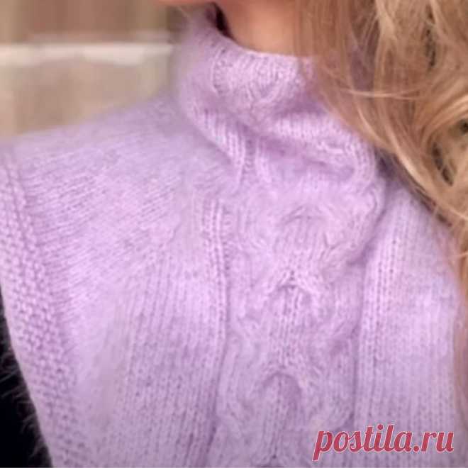 Практично и тепло: манишка с косами | Креаликум