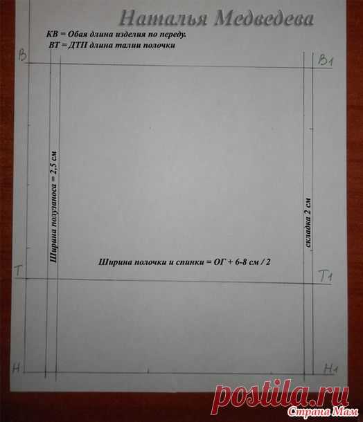 Построение выкройки мужской рубашки.
