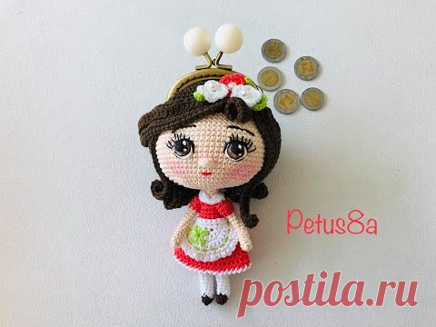 Borda ojos y coloca el pelo muñeca monedero última parte amigurumis by Petus
