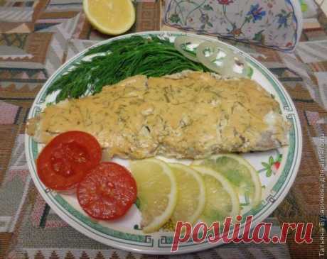 Рыба, запеченная в сметанно-горчичной заливке