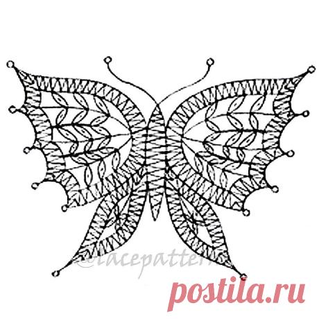 Сколок Бабочка. #бабочка #кружево #сколок #lace #bobbinlace #bobbinlacemaking #кружевнойсколок #lac - lacepatterns