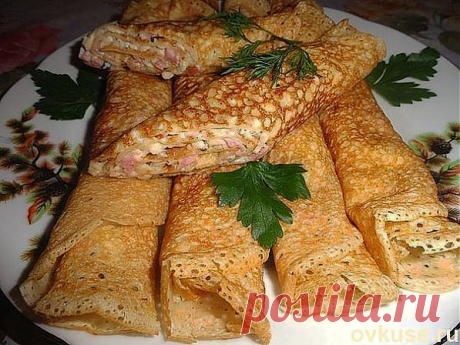 Закусочные блинчики с семгой - Простые рецепты Овкусе.ру
