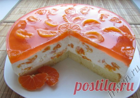 Торт суфле Оранж, торт с мандаринами и шампанским