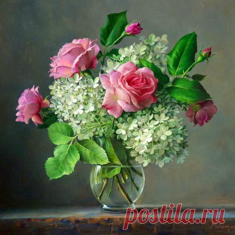 Художник Pieter Wagemans -Розы,Букеты - Искусство - медиаплатформа МирТесен