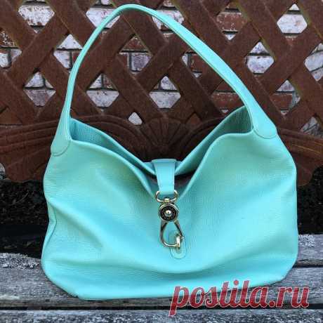DOONEY & BOURKE Belvidere LOGO LOCK LEATHER SHOULDER BAG/HOBO Tiffany TEAL | eBay