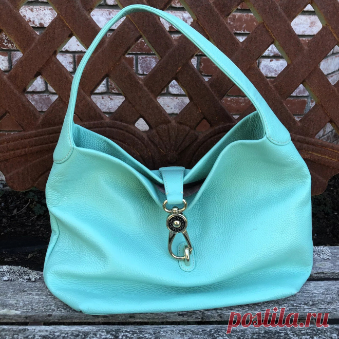 DOONEY & BOURKE Belvidere LOGO LOCK LEATHER SHOULDER BAG/HOBO Tiffany TEAL | eBay
