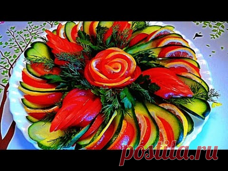 ЛУЧШИЕ ЛАЙФХАКИ! Как красиво нарезать огурцы и помидоры! Украшения тарелки! Много идей! - YouTube