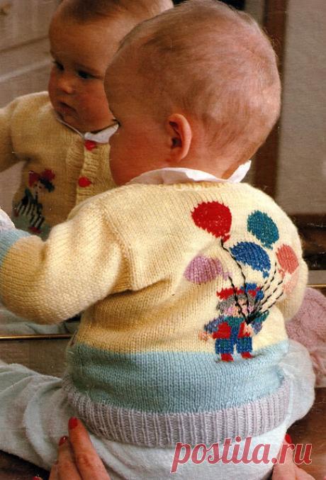 Делоручечка: Детская кофточка спицами с вышивкой