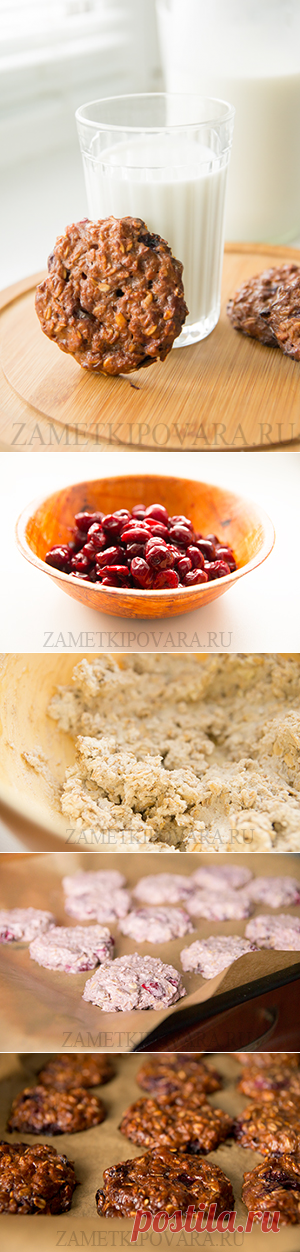 Овсяное печенье с творогом и вишней