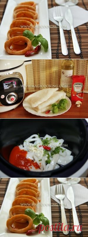 Кальмары в томатном соусе в мультиварке Moulinex cook4me | Магия кулинарии в Европе