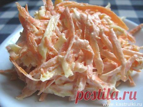 Морковный салат с сыром и чесноком | Кастрюльки.ру