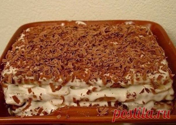 Лучшие кулинарные рецепты: Торт из печенья с бананом на скорую руку