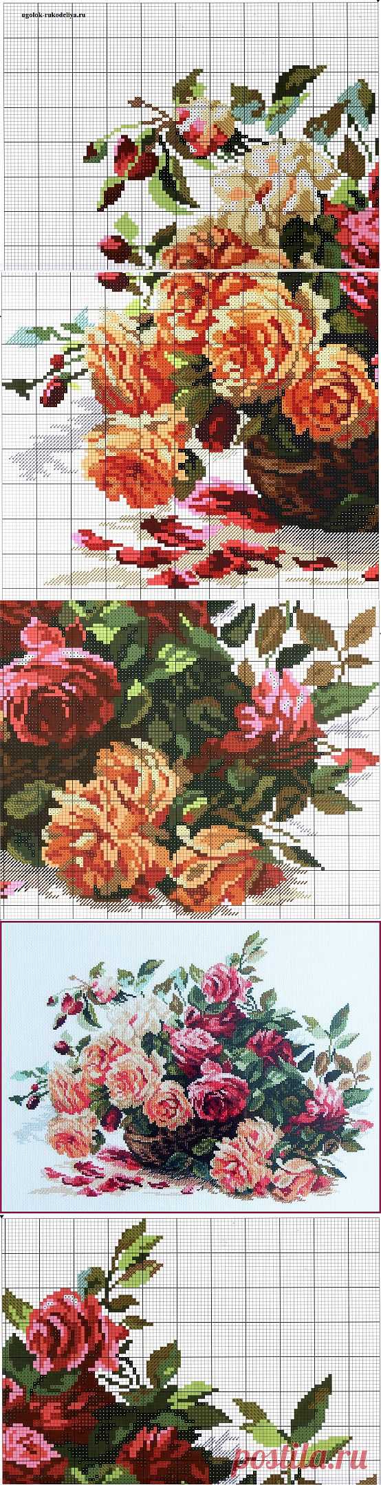 Схема вышивки крестом "Розы"
