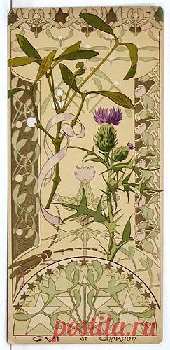 (723) Riom. Etudes de Fleurs. 1890s. Lithograph. | Flowers