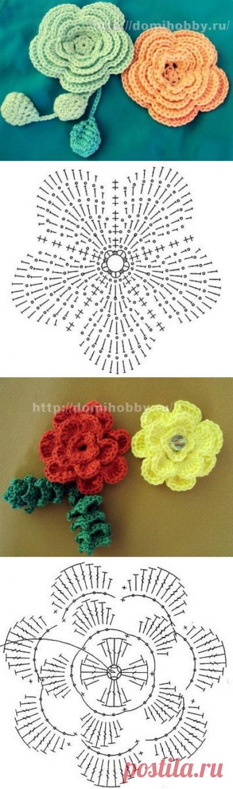 Fleurs colorées et leurs grilles gratuites , au Crochet ! - Le blog de Anne